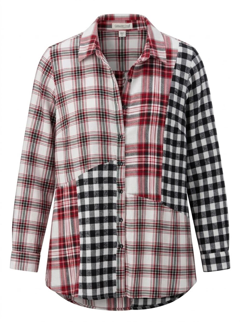 Coldwater Creek Multicolor Plaid Gingham Button-Up Shirt Women Size XL
